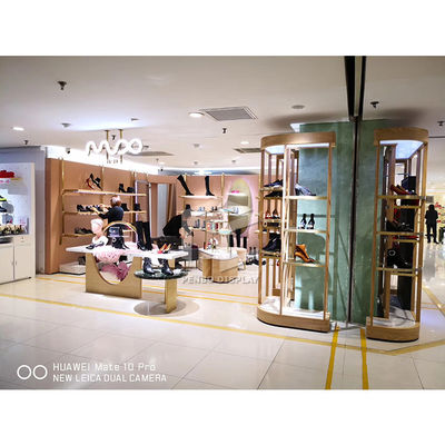 Metal Halide Shoe Display Racks For Shop 20mm Thick MDF Baking Paint Finished