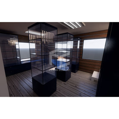 Monomer Design Blue Smoke Shop Furniture 10mm Tempered Glass