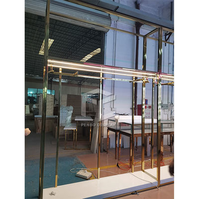 Electroplate Steel Boutique Clothing Display Stands With T5 Lighting