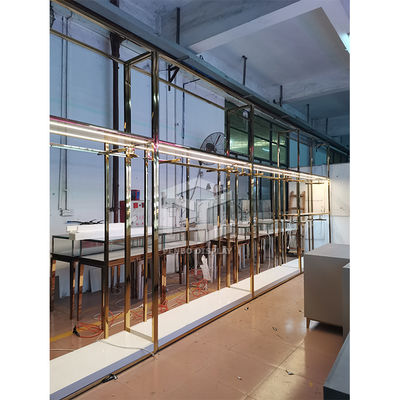 Electroplate Steel Boutique Clothing Display Stands With T5 Lighting