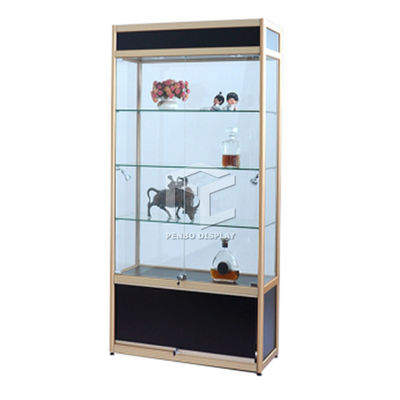 2000mm High Lockable Clear Glass Display Showcase Cabinet 20KG Per Shelves