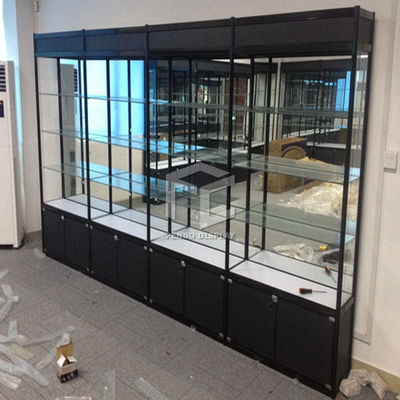 10mm Thick Tempered Glass Display Showcase ODM Adjustable Shelves