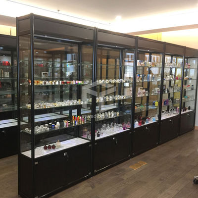 10mm Thick Tempered Glass Display Showcase ODM Adjustable Shelves