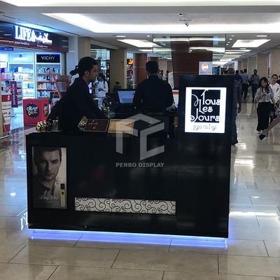 3000*3000 Glass Jewellery Display Cabinet Kiosk 110cm High Stick Veneer