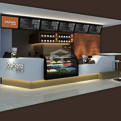 OEM Modern Tea Shop Kiosk T4 Light Finished Laminate Surface