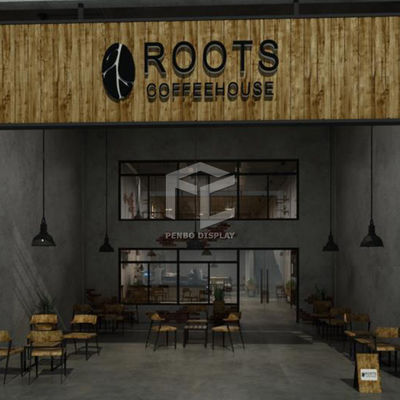 3mm MDF Coffee Shop Display EPE Cotton Packaging Coffee Shop Kiosk