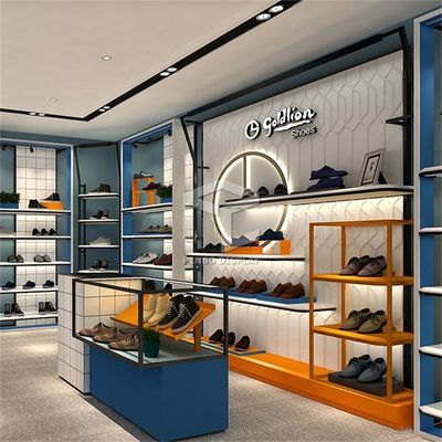 OEM Shoe Display Racks CNC Processing Plywood Footwear Display Stand For Shop