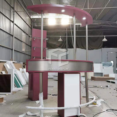 Penbo Brushed Pink Wine Display Cabinet ODM Powder Coated