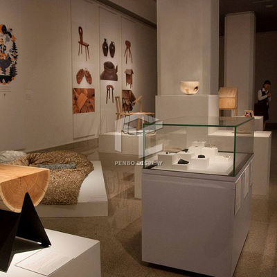 MDF Museum Display Showcase 12mm Tempered Glass Spray Painting