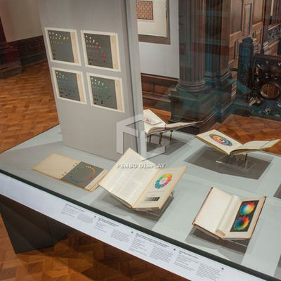 10mm Tempered Glass Museum Display Showcase With T5 LED Lighting