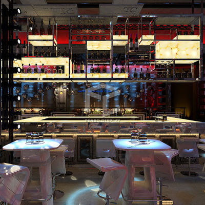 T5 LED Lighting Wine Display Cabinet 5mm Thick MDF Providing 3D Print Surface