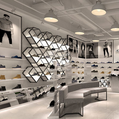 16mm Thick MDF Shoe Display Racks For Retail Store EPE Cotton Packaging