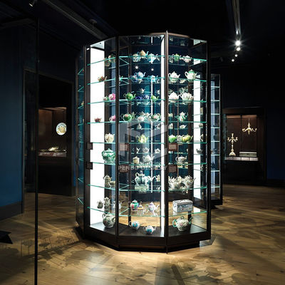 T4 LED Museum Glass Display Case 10mm Thick High Ultra White Tempered Glass