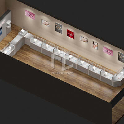 Electroplated Jewellery Shop Furniture Lockable Jewellery Display Cabinet