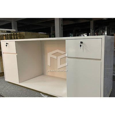 MDF Veneered Clothing Shop Display Furniture Apparel Shop Cash Counter