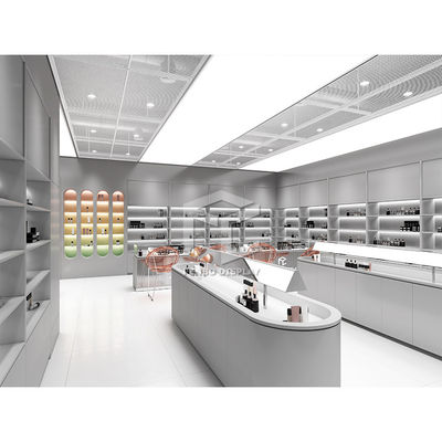 Fancy Skincare Display Shelves Name Makeup Shops Furniture With Led Light