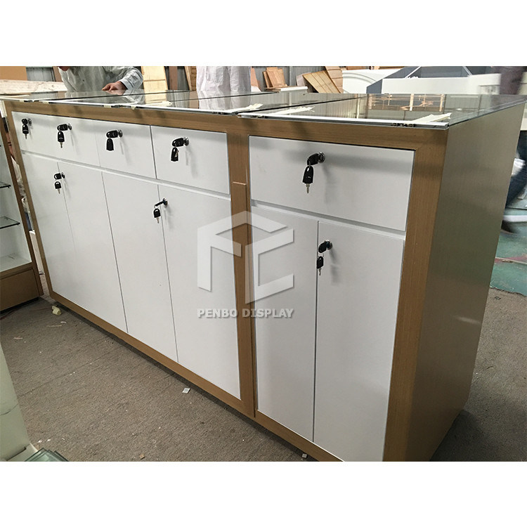 3000mm Long Mobile Phone Display Showcase With 2pcs Drawers