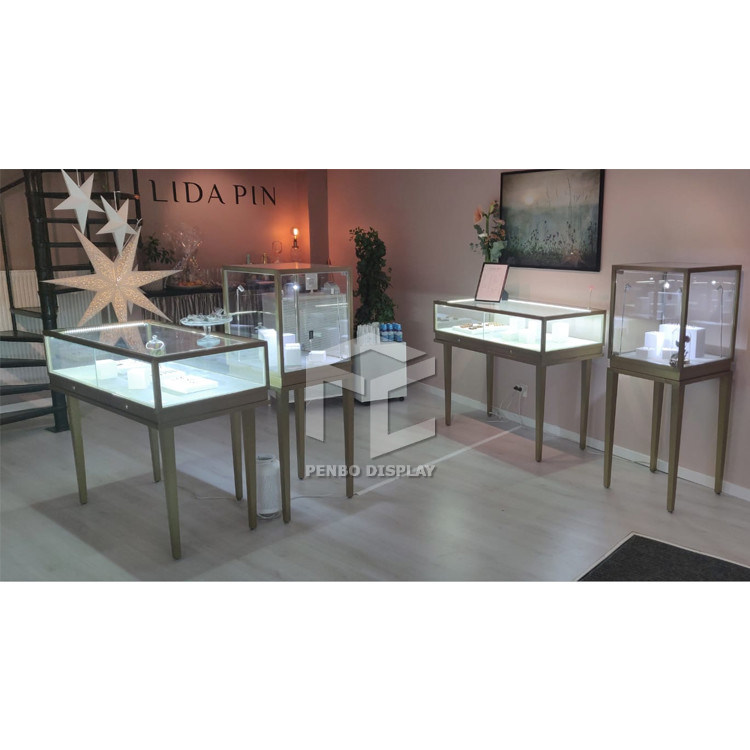 Penbo 1200*400*1050 Glass Jewelry Shop Furniture Counter Glossy