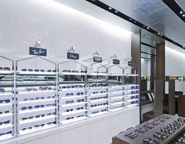 3mm MDF Optical Shop Display Cabinets Monomer Design