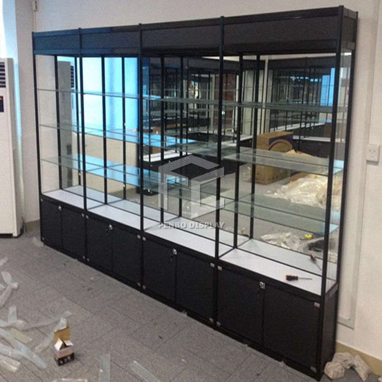 10mm Thick Tempered Glass Display Showcase ODM Adjustable Shelves
