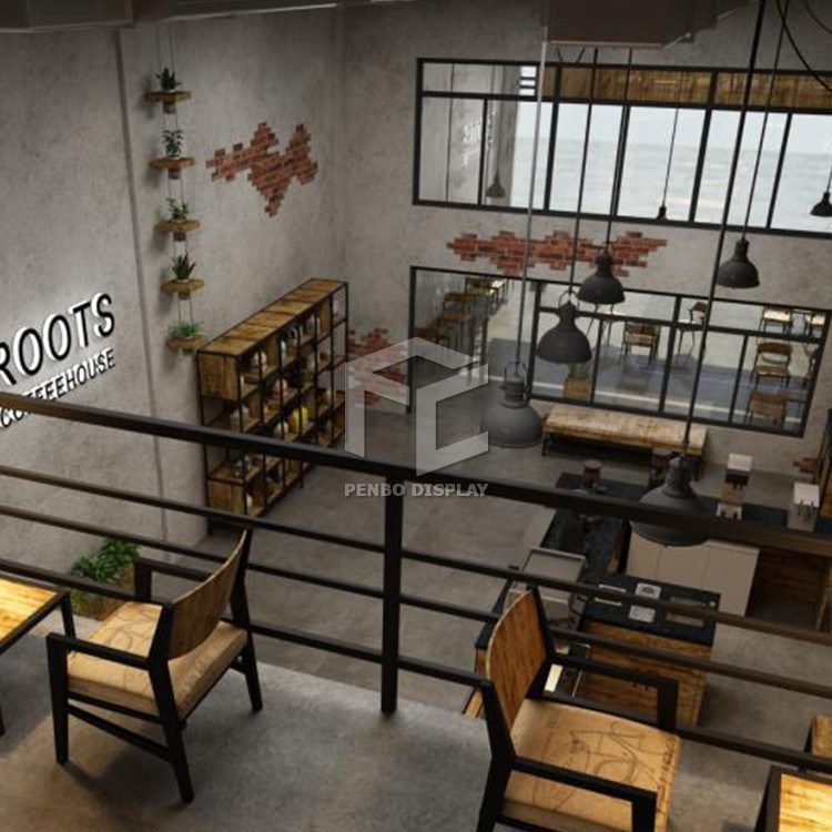 3mm MDF Coffee Shop Display EPE Cotton Packaging Coffee Shop Kiosk