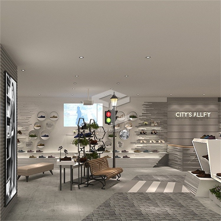 EPE Cotton Packaging Mountable Shoe Rack Monomer Design Slatwall Shoe Shelf