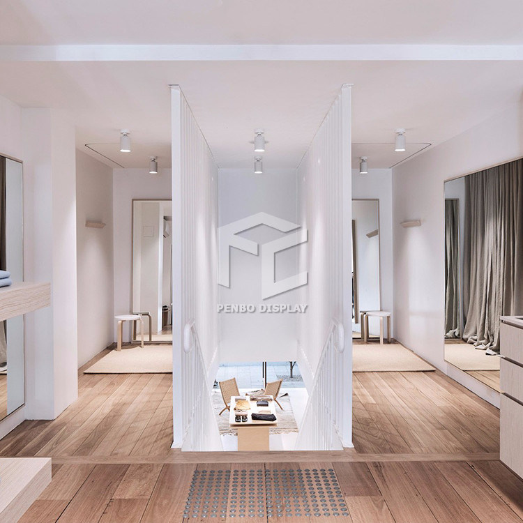 MDF Clothes Display Stand garment Store Furniture Installation Service